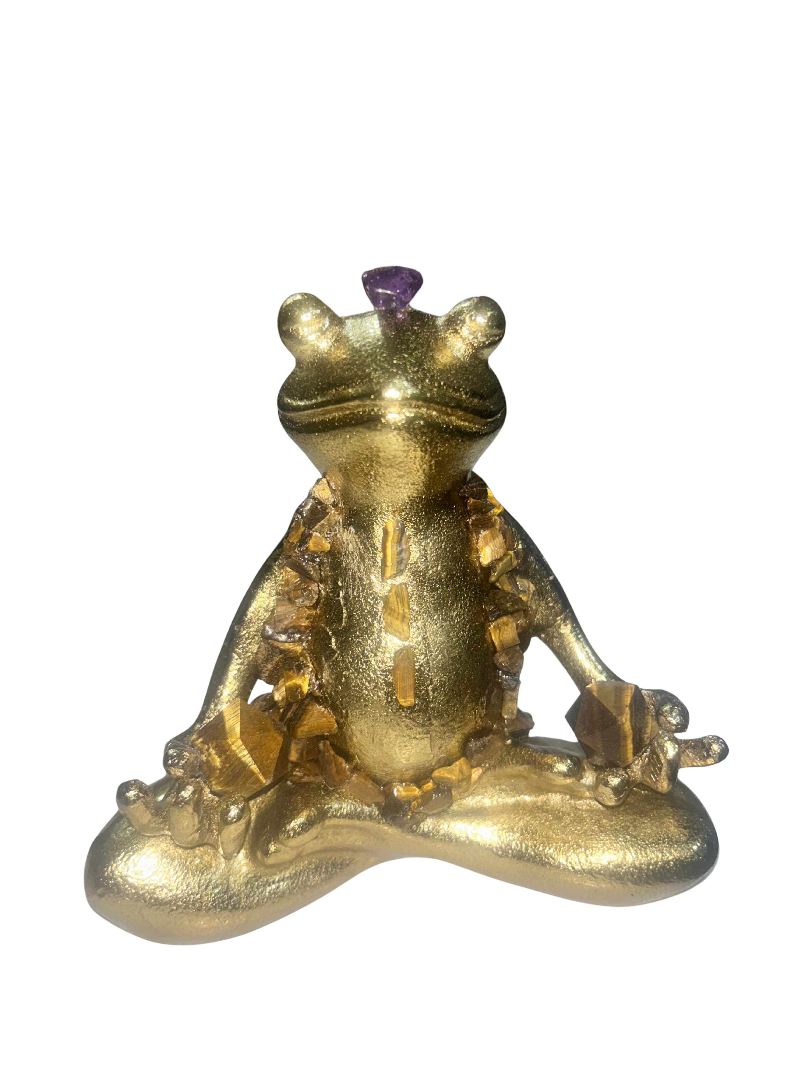 Sitting Lotus Frog (Amethyst+Tigers Eye)