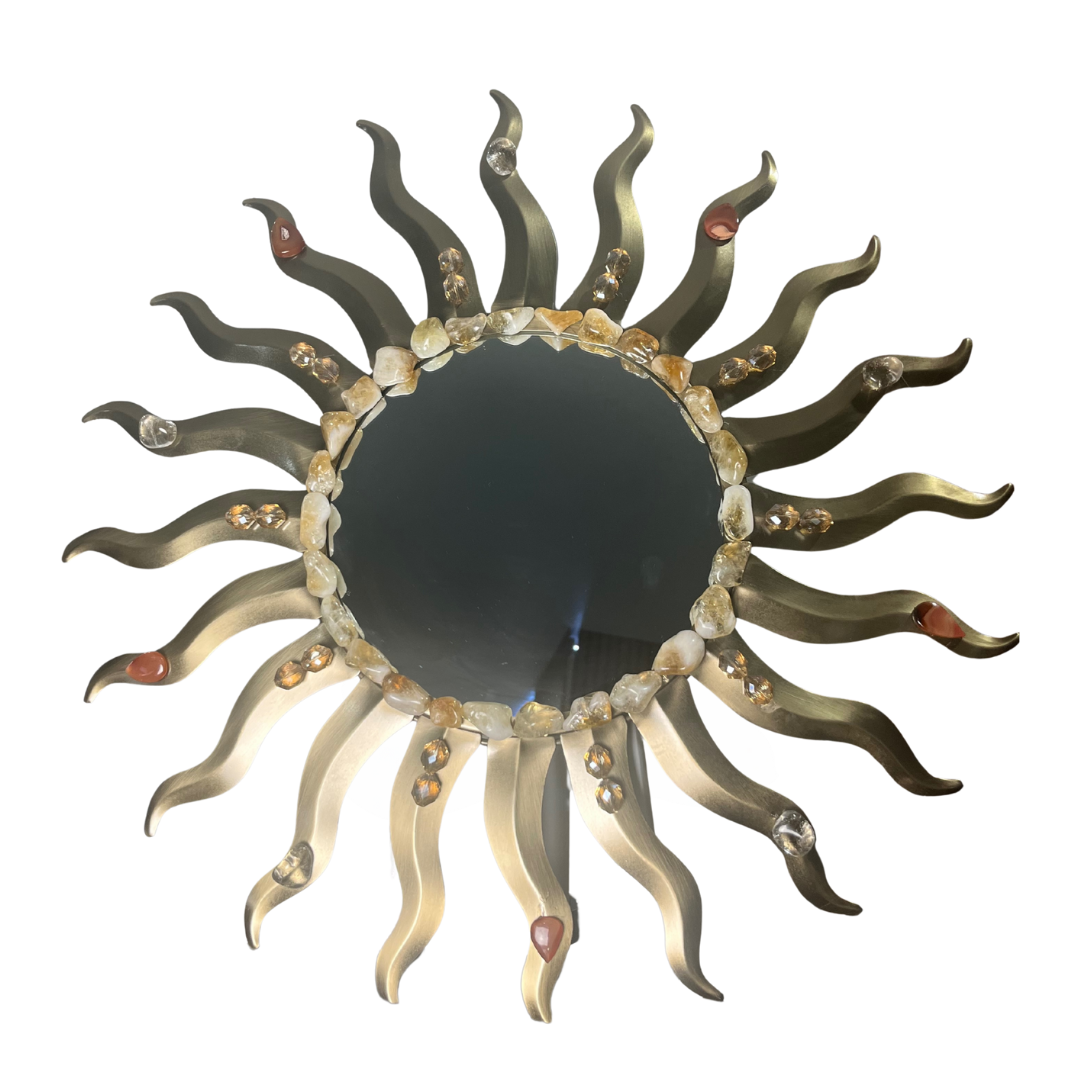 Sun Mirror (Citrine+Lemurian Quartz+Carnelian)